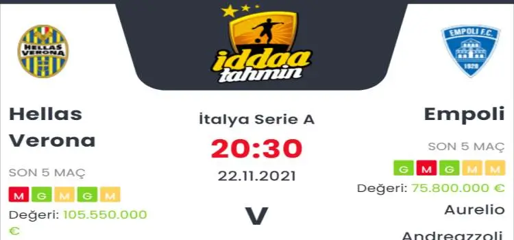 Hellas Verona Empoli İddaa Maç Tahmini 22 Kasım 2021