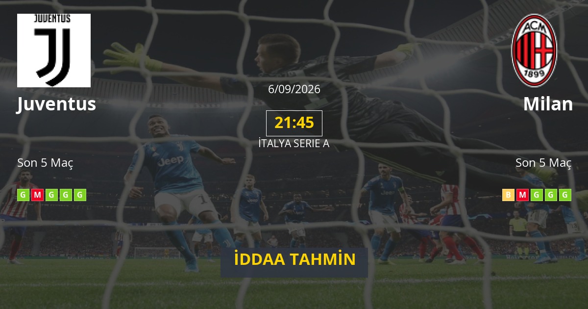 Juventus Milan İddaa Maç Tahmini 06 Eylül 2026