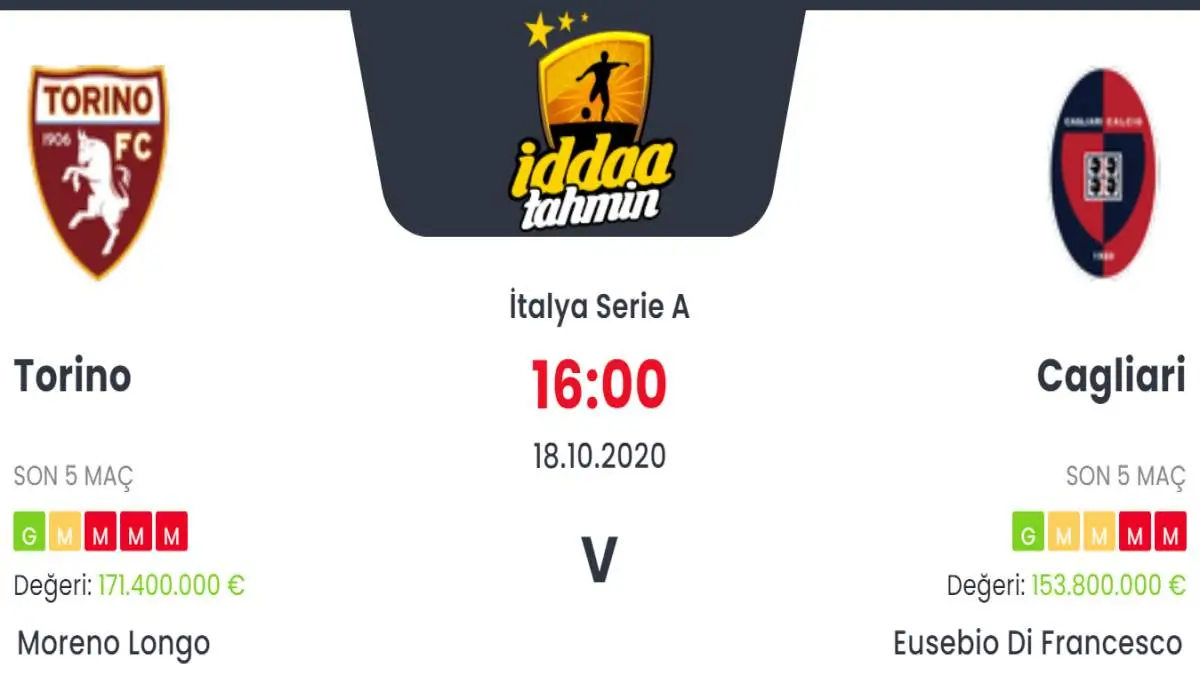 Torino Cagliari İddaa ve Maç Tahmini 18 Ekim 2020