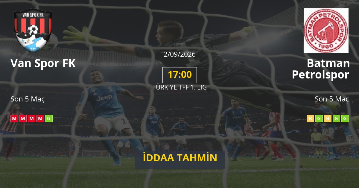 Van Spor FK Batman Petrolspor İddaa Maç Tahmini 02 Eylül 2026