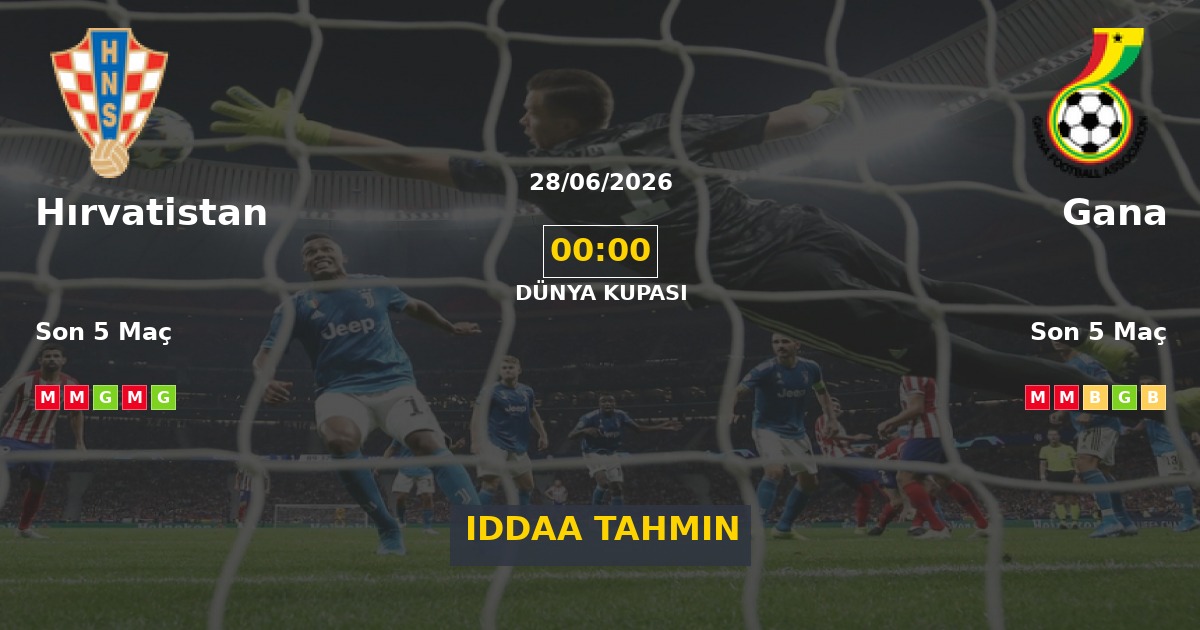 Hırvatistan Gana İddaa Maç Tahmini 28 Haziran 2026