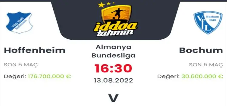 Hoffenheim Bochum İddaa Maç Tahmini 13 Ağustos 2022