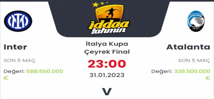 Inter Atalanta İddaa Maç Tahmini 31 Ocak 2023