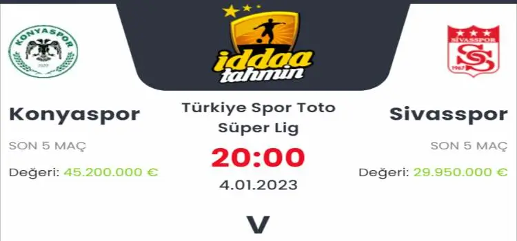 Konyaspor Sivasspor İddaa Maç Tahmini 4 Ocak 2023