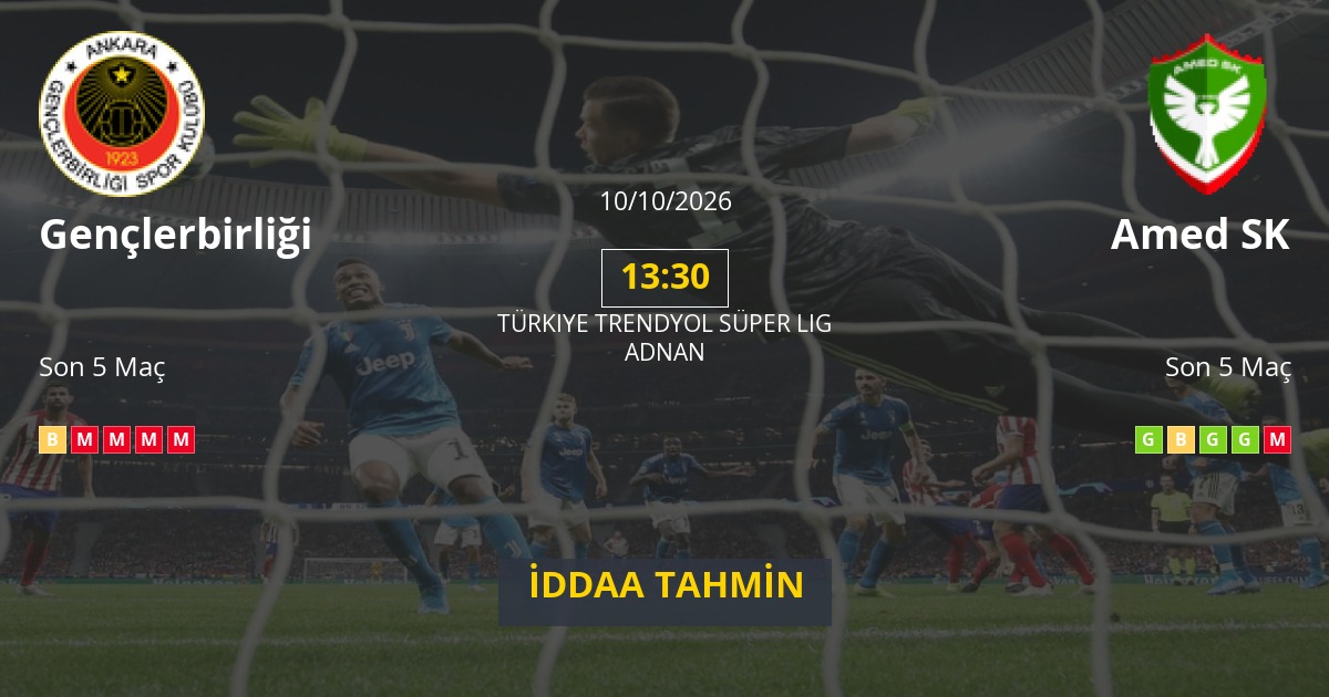 Gençlerbirliği Amed SK İddaa Maç Tahmini 10 Ekim 2026
