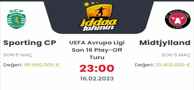 Sporting Midtjylland İddaa Maç Tahmini 16 Şubat 2023