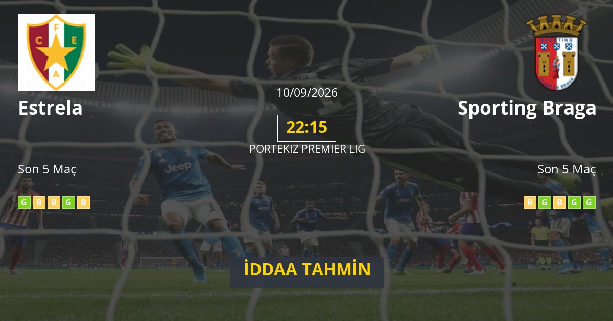 Estrela Sporting Braga İddaa Maç Tahmini 10 Eylül 2026