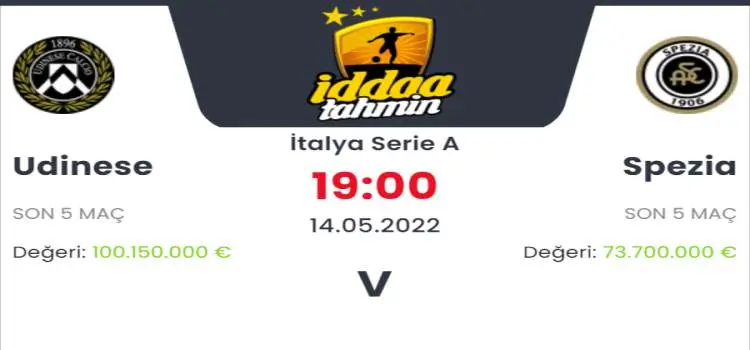 Udinese Spezia İddaa Maç Tahmini 14 Mayıs 2022