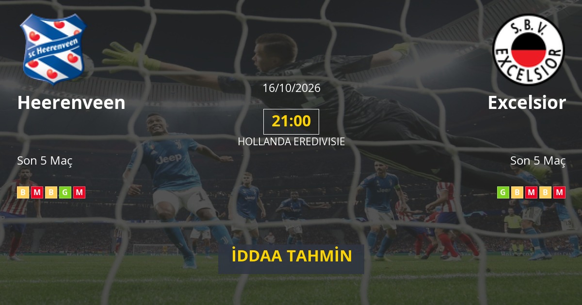 Heerenveen Excelsior İddaa Maç Tahmini 16 Ekim 2026