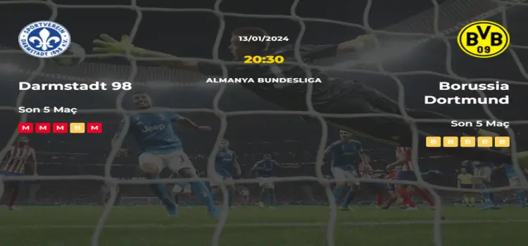 Darmstadt Borussia Dortmund İddaa Maç Tahmini 13 Ocak 2024
