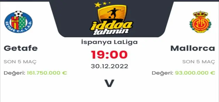 Getafe Mallorca İddaa Maç Tahmini 30 Aralık 2022