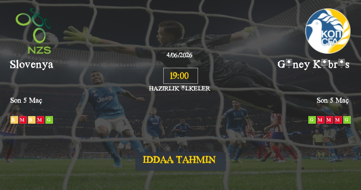 Slovenya Güney Kıbrıs İddaa Maç Tahmini 04 Haziran 2026
