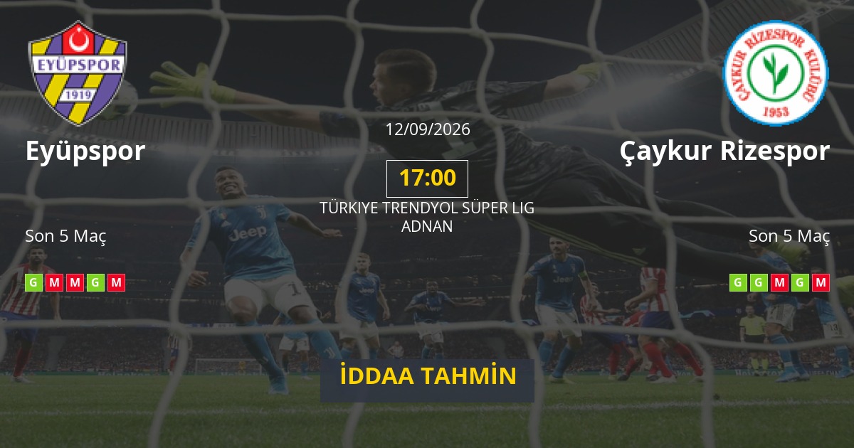 Eyüpspor Çaykur Rizespor İddaa Maç Tahmini 12 Eylül 2026