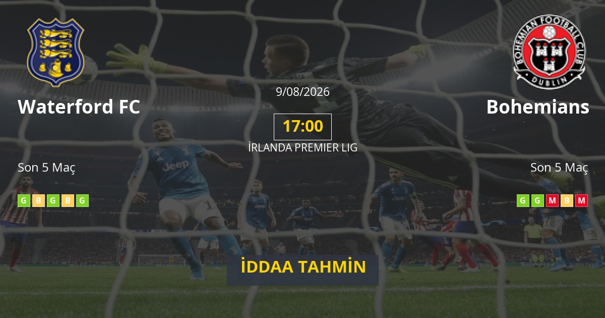 Waterford FC Bohemians İddaa Maç Tahmini 09 Ağustos 2026