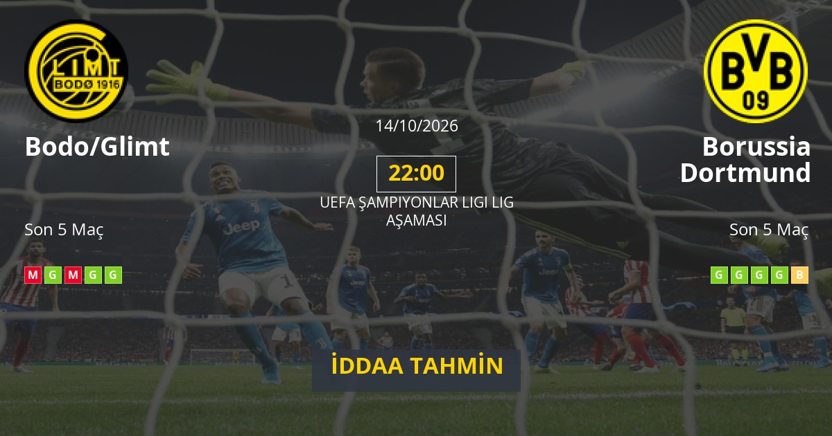 Bodo/Glimt Borussia Dortmund İddaa Maç Tahmini 14 Ekim 2026