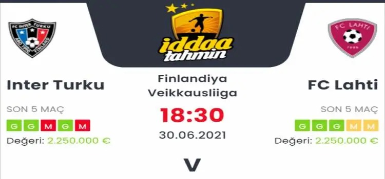 Inter Turku Lahti İddaa Maç Tahmini 30 Haziran 2021