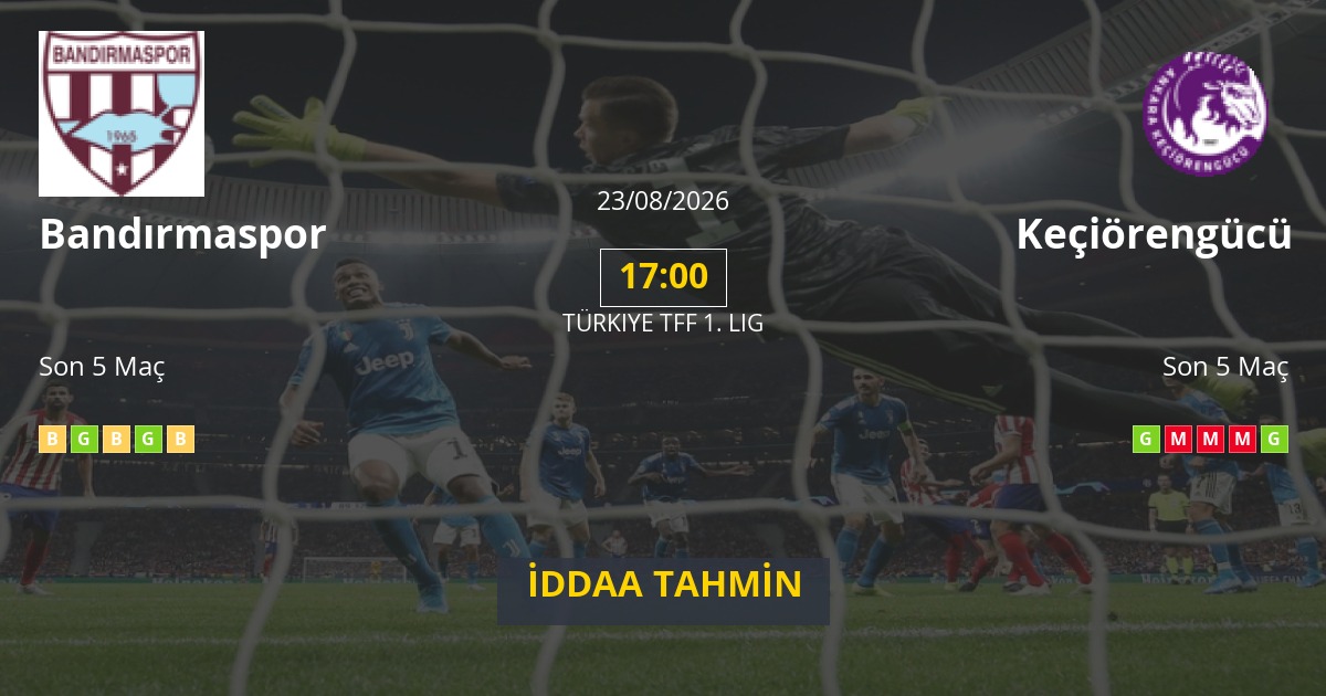 Bandırmaspor Keçiörengücü İddaa Maç Tahmini 23 Ağustos 2026