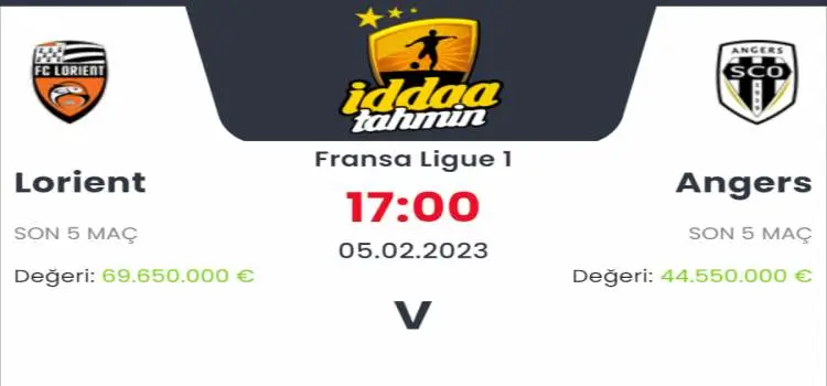 Lorient Angers İddaa Maç Tahmini 5 Şubat 2023