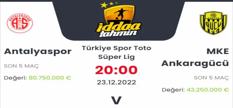 Antalyaspor Ankaragücü İddaa Maç Tahmini 23 Aralık 2022