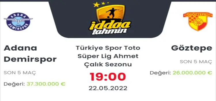 Adana Demirspor Göztepe İddaa Maç Tahmini 22 Mayıs 2022