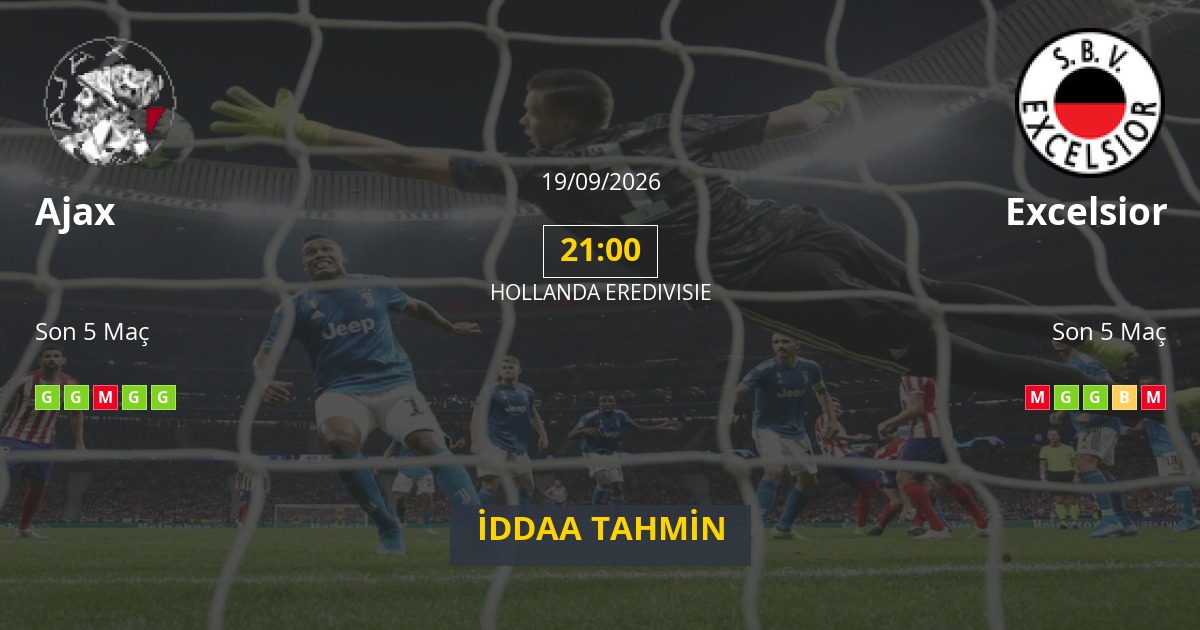 Ajax Excelsior İddaa Maç Tahmini 19 Eylül 2026