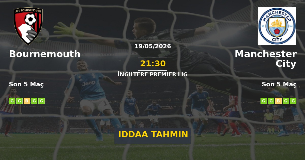 Bournemouth Manchester City İddaa Maç Tahmini 19 Mayıs 2026
