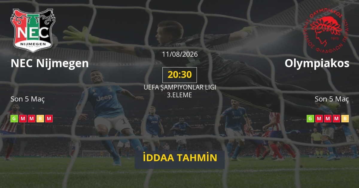 NEC Nijmegen Olympiakos İddaa Maç Tahmini 11 Ağustos 2026