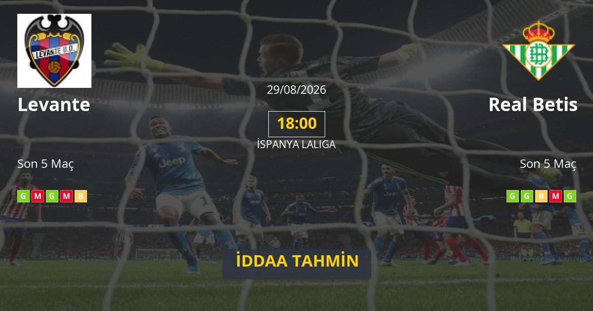Levante Real Betis İddaa Maç Tahmini 29 Ağustos 2026