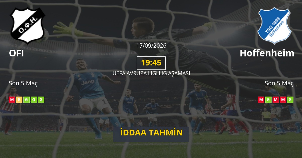 OFI Hoffenheim İddaa Maç Tahmini 17 Eylül 2026