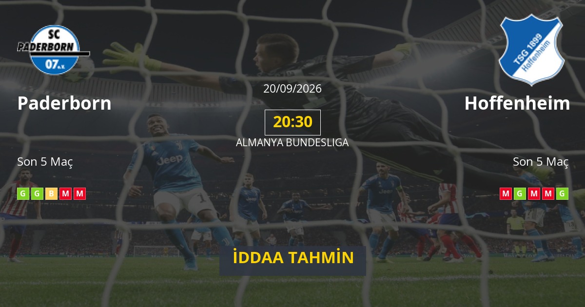 Paderborn Hoffenheim İddaa Maç Tahmini 20 Eylül 2026