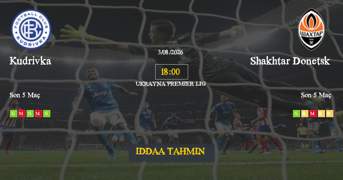 Kudrivka Shakhtar Donetsk İddaa Maç Tahmini 03 Ağustos 2026