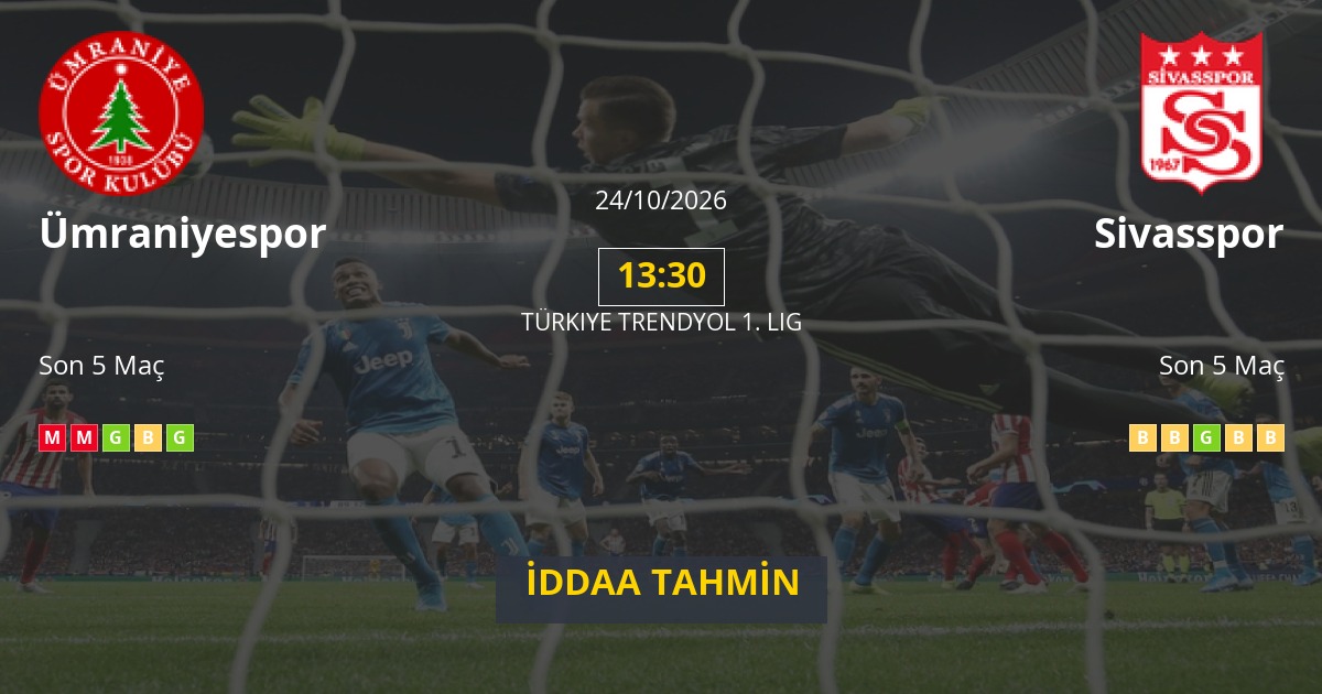 Ümraniyespor Sivasspor İddaa Maç Tahmini 24 Ekim 2026