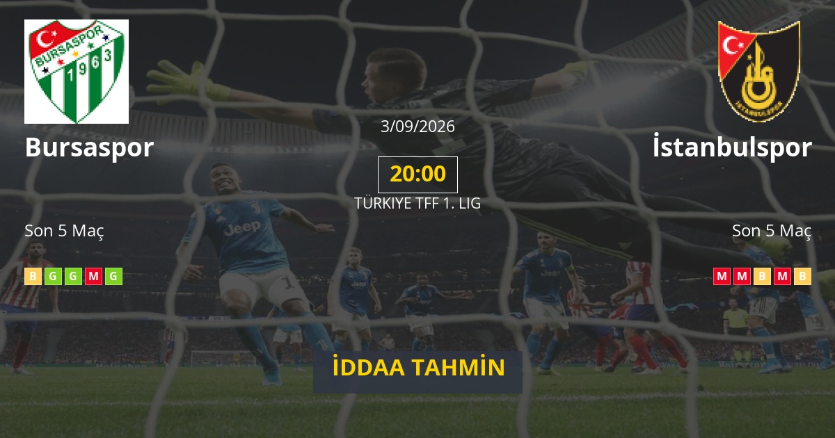 Bursaspor İstanbulspor İddaa Maç Tahmini 03 Eylül 2026