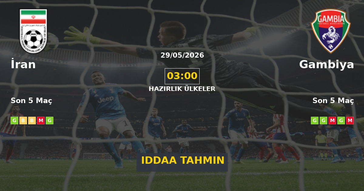 İran Gambiya İddaa Maç Tahmini 29 Mayıs 2026