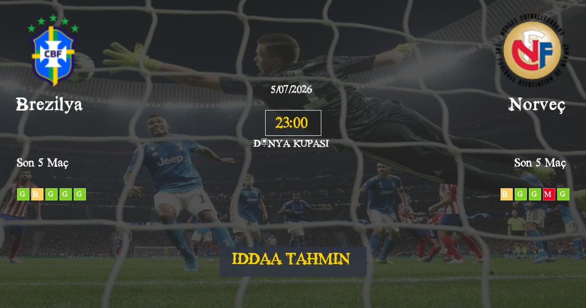 Brezilya Norveç İddaa Maç Tahmini 05 Temmuz 2026