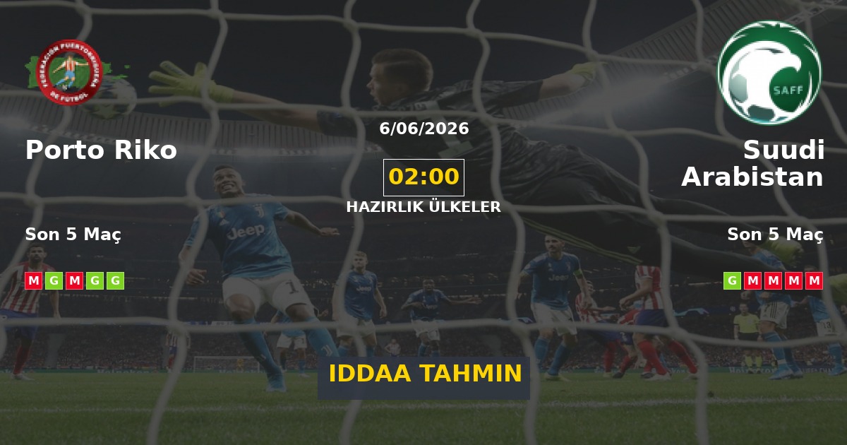 Porto Riko Suudi Arabistan İddaa Maç Tahmini 06 Haziran 2026