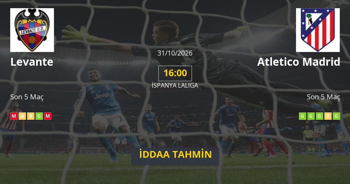 Levante Atletico Madrid İddaa Maç Tahmini 31 Ekim 2026