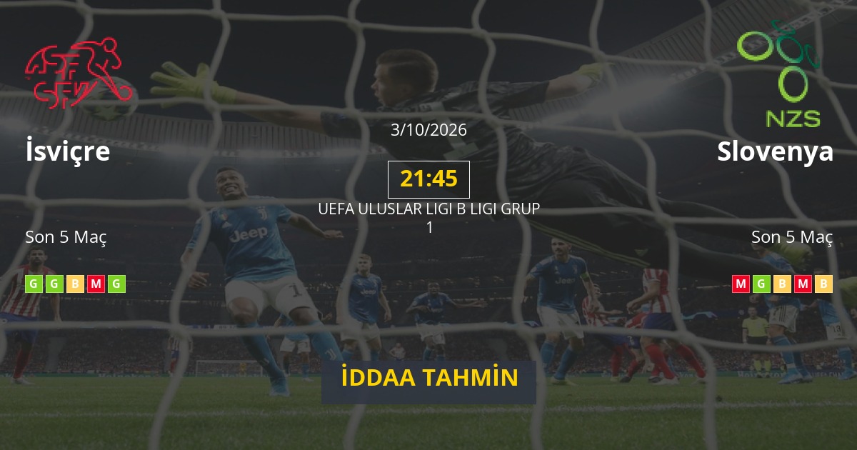 İsviçre Slovenya İddaa Maç Tahmini 03 Ekim 2026