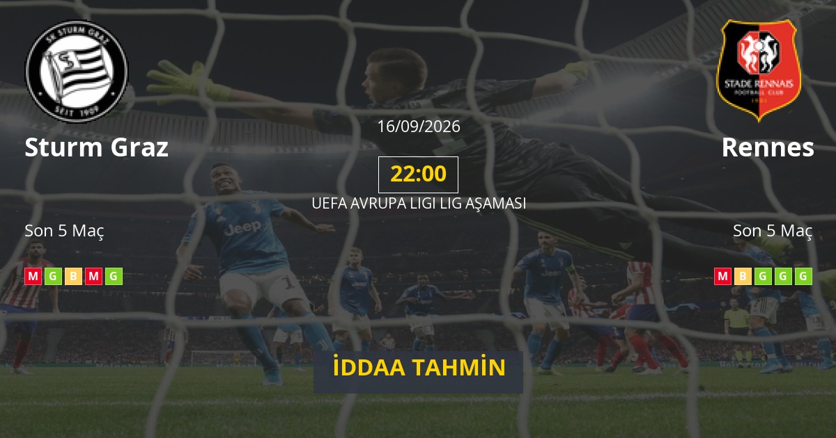 Sturm Graz Rennes İddaa Maç Tahmini 16 Eylül 2026