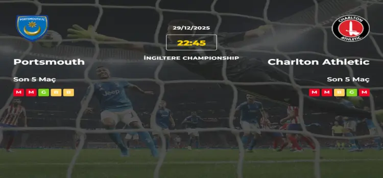 Portsmouth Charlton Athletic İddaa Maç Tahmini 29 Aralık 2025