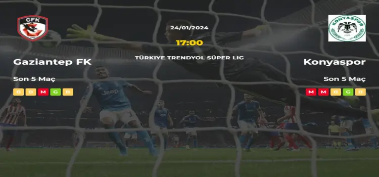 Gaziantep Konyaspor İddaa Maç Tahmini 24 Ocak 2024