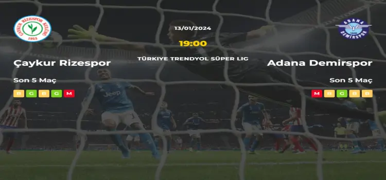 Çaykur Rizespor Adana Demirspor İddaa Maç Tahmini 13 Ocak 2024
