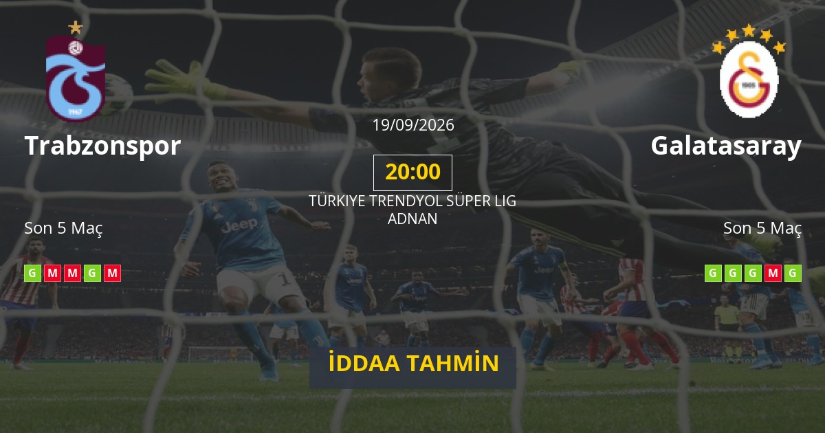 Trabzonspor Galatasaray İddaa Maç Tahmini 19 Eylül 2026