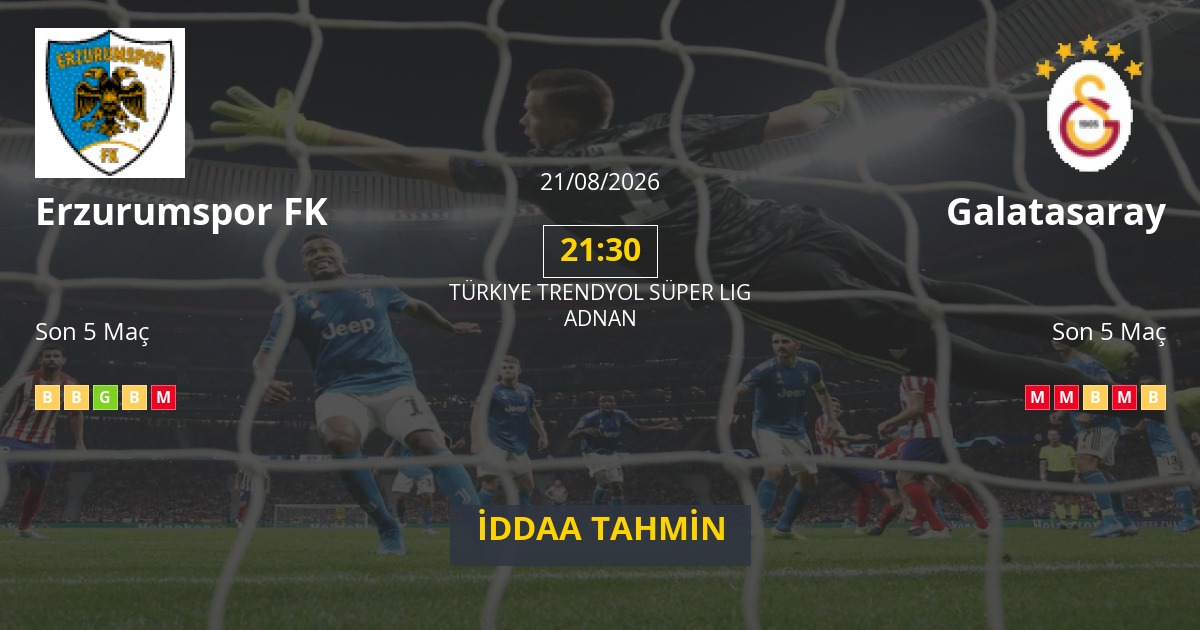 Erzurumspor FK Galatasaray İddaa Maç Tahmini 21 Ağustos 2026
