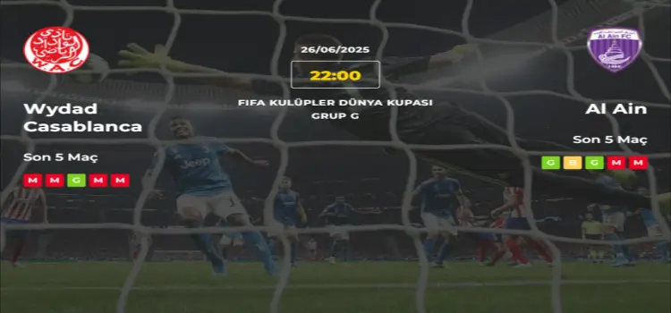 Wydad Casablanca Al Ain İddaa Maç Tahmini 26 Haziran 2025