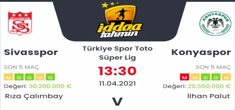 Sivasspor Konyaspor İddaa Maç Tahmini 11 Nisan 2021