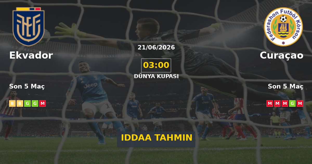 Ekvador Curaçao İddaa Maç Tahmini 21 Haziran 2026