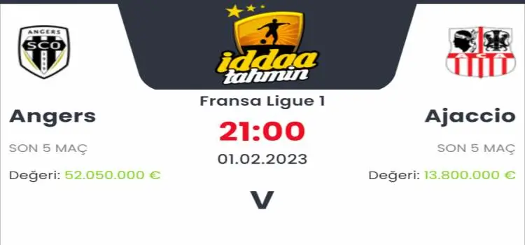 Angers Ajaccio İddaa Maç Tahmini 1 Şubat 2023