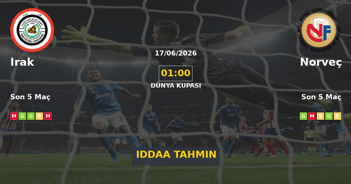 Irak Norveç İddaa Maç Tahmini 17 Haziran 2026