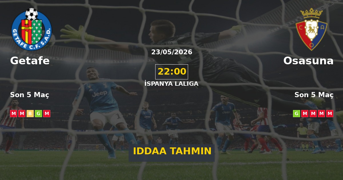 Getafe Osasuna İddaa Maç Tahmini 23 Mayıs 2026